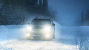 car driving in winter weather