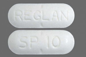 Reglan pill close up