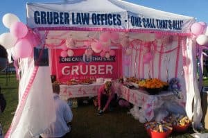 Gruber Law tent at the Susan G. Komen Race For The Cure