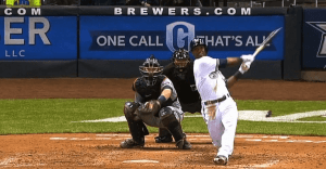 Milwaukee Brewers "One Call, That's All" sign at stadium