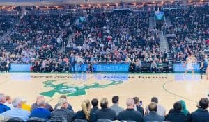 Lebron James At The Bradley Center with a Gruber Law "One Call, That's All" banner sign