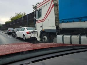 Truck crashes into multiple cars